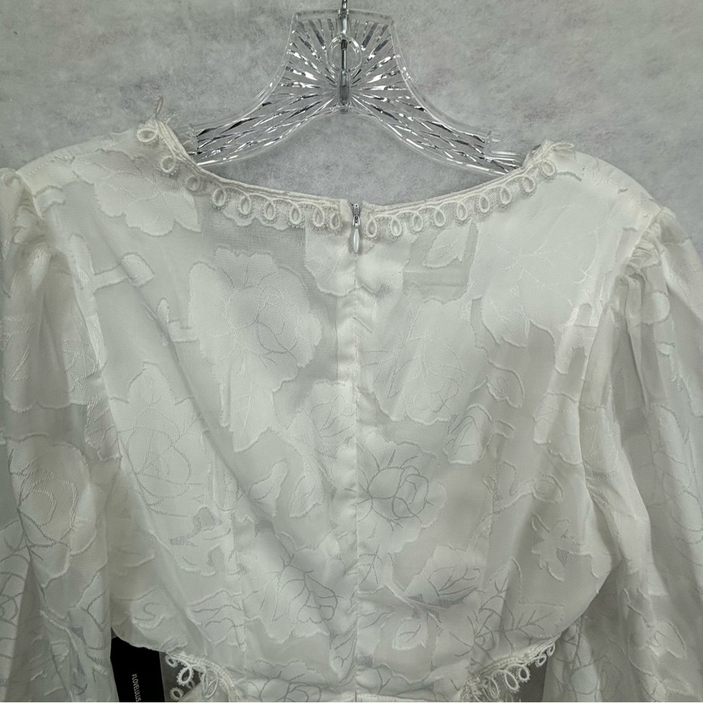 Lulus State of Grace White Long Sleeve Cutout Minidress Small - Picture 11 of 15